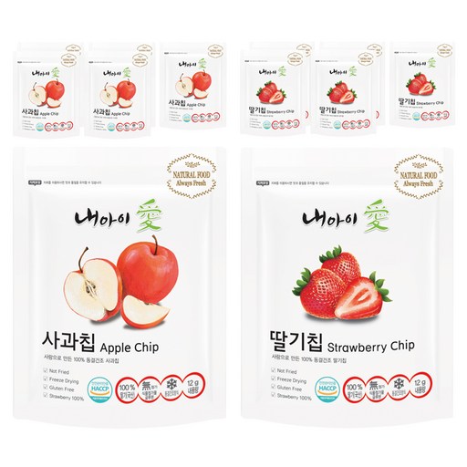 내아이애 동결건조 과일칩 딸기 12g x 3p + 사과 12g x 3p