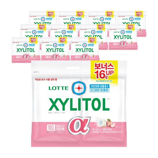 롯데자일리톨 껌 알파 입안촉촉 피치맛