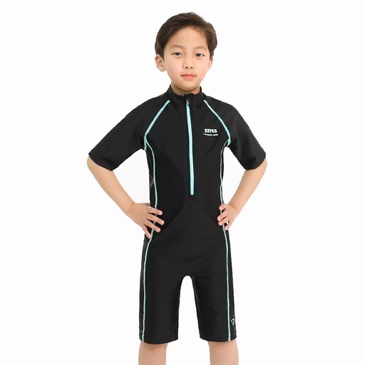 제테스 남아용 반팔 5부 올인원 수영복 1562