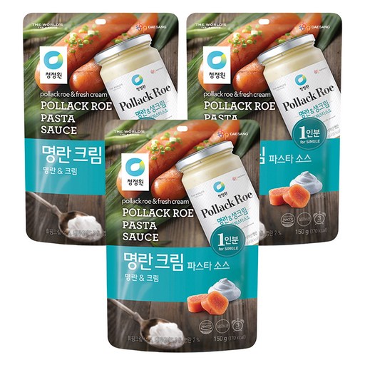 청정원 싱글 파우치 명란 크림 파스타 소스