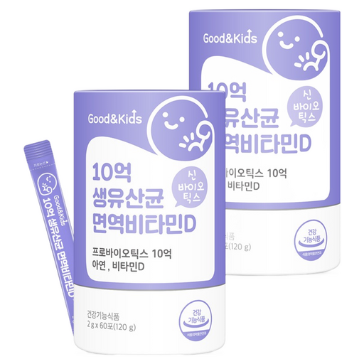 내츄럴플러스 굿앤키즈 10억 생유산균 면역비타민D 60p