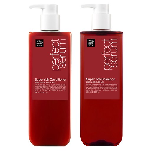 미쟝센 퍼펙트 슈퍼리치 세럼 샴푸 680ml + 미쟝센 퍼펙트 슈퍼리치 세럼 컨디셔너 680ml