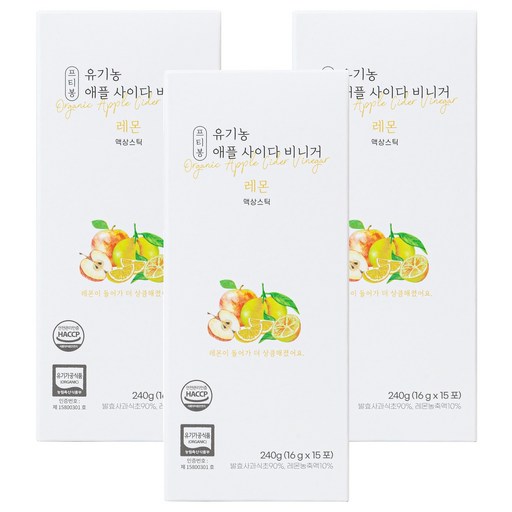 프티봉 유기농 애플 사이다 비니거 액상스틱 레몬
