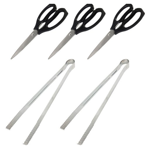 코코렉스 주방가위 블랙 3p + 바베큐집게 33cm 2p