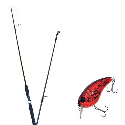 원다 하나린 루어 낚싯대 662ML + 다미끼 브루트 70 하드베이트 루어 307D RED CRAW