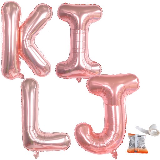 파티쇼 알파벳 은박 풍선 중형 I + J + K + L + 글루닷 100p 세트