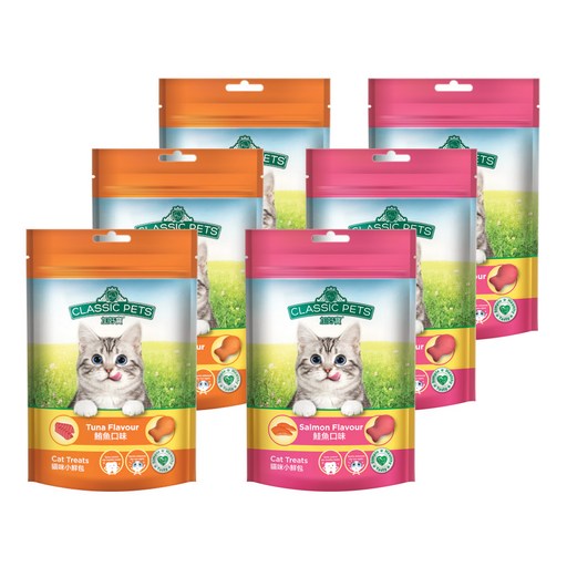 클래식펫츠 전연령 캣트릿 간식 참치 3p+연어 3p