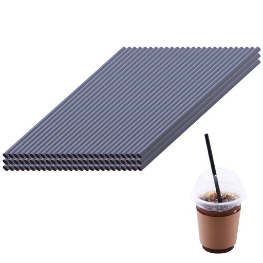 PLA 벌크 빨대 블랙 일반 0.7 x 21 cm