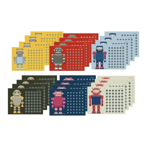 디자인아지트 칭찬스티커판 로봇A 6종 세트