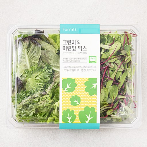 팜에이트 무농약 인증 크런치 & 어린잎 믹스