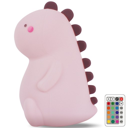 젤센 LED 무선 충전 말랑이 공룡 RGB 리모컨 무드등