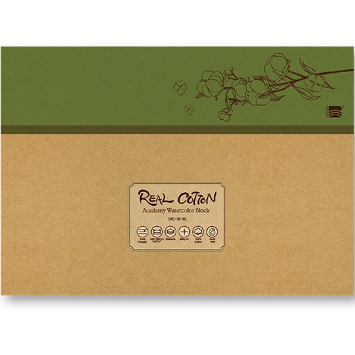 미젤로 리얼코튼 아카데미 수채화 스케치북 황목 20매 300g DRC-5338