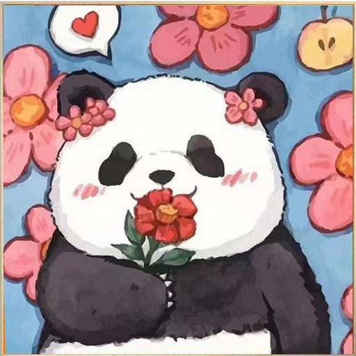 더웨일 DIY 유화 명화그리기 판다 20 x 20 cm