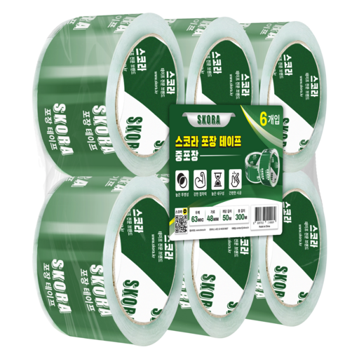 스코라 테이프 투명 중포장 63μm 48mm x 50m