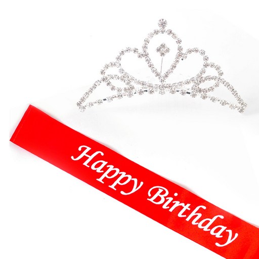 파티쇼 공주 티아라 왕관 생일 어깨띠 세트