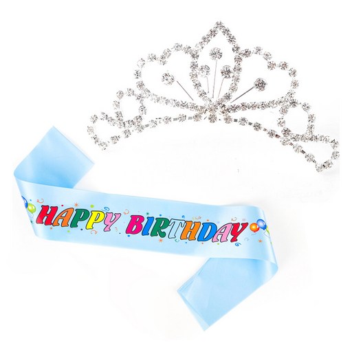 파티쇼 공주 티아라 왕관 생일 어깨띠 세트