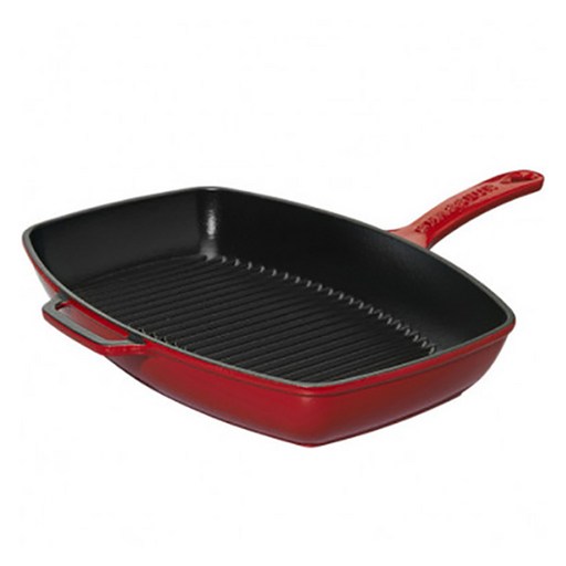 차세르 무쇠손잡이 직사각 그릴팬 레드 28 x 24 cm