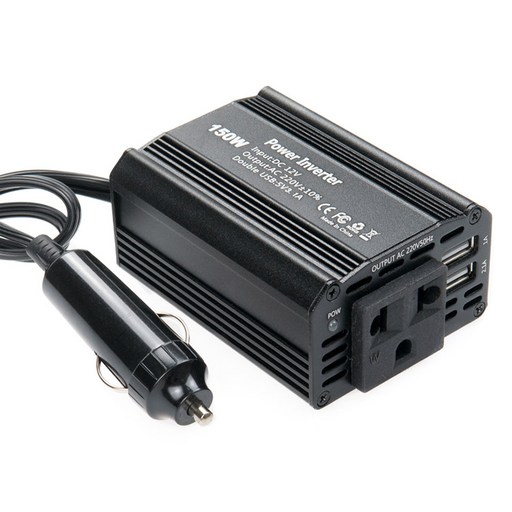 컴스 차량용 인버터 150W DC 12V to AC 220V USB 2포트 2.1A 1A 휴대용 콘센트