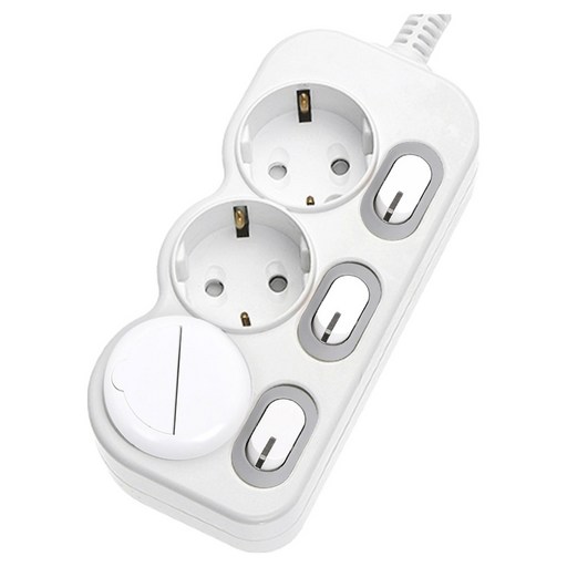 에코파워탭 LED 스위치 개별 절전형 멀티탭 3구 EPM-L203 + 안전커버