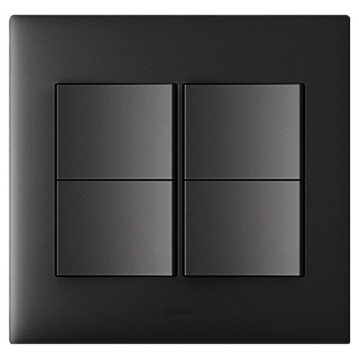 르그랑 아펠라 Simple 2개용 4구 스위치 블랙