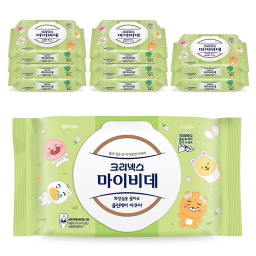 마이비데 크리넥스 클린케어 아쿠아 비데티슈 캡형
