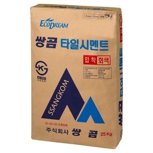 쌍곰 타일 시멘트 압착회색 25kg
