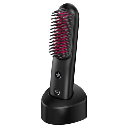 슈틸루스터 무선 헤어 스타일러 3단 온도조절 빗 고데기 ST-RHS100, 블랙