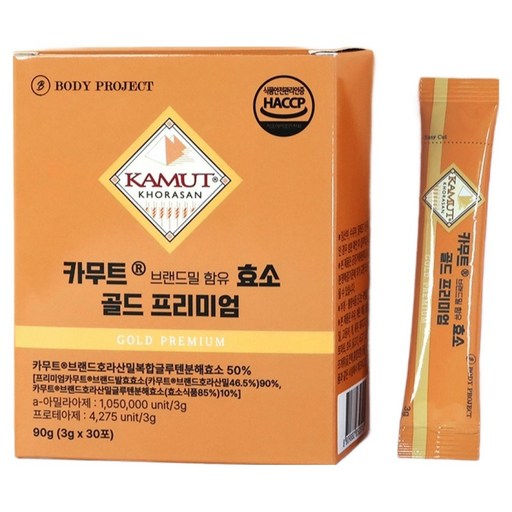 바디프로젝트 카무트 브랜드밀 함유 효소 골드 프리미엄 30p