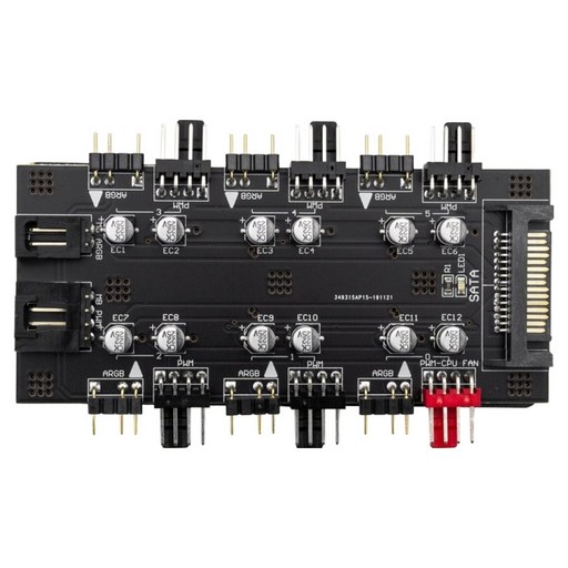 컴스마트 4P 6Port SATA 전원 분배 변환 PWM 12V 팬 쿨러 CPU 컨트롤러