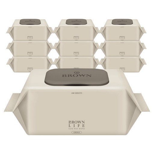 브라운라이프 그레이지 도톰한 대용량 아기물티슈 캡형