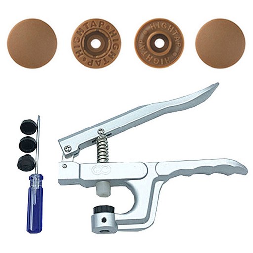 스냅 티단추 손몰드 기구 + 똑딱이 스냅 티단추 4종 x 20p 세트 13mm T-157