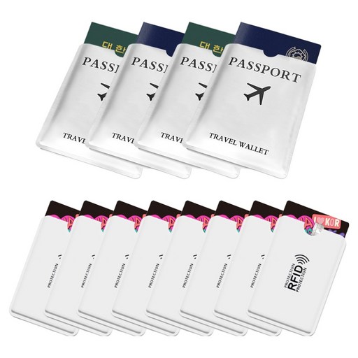 아펙토 RFID차단 여권 케이스 4p  RFID차단 카드 케이스 8p 세트