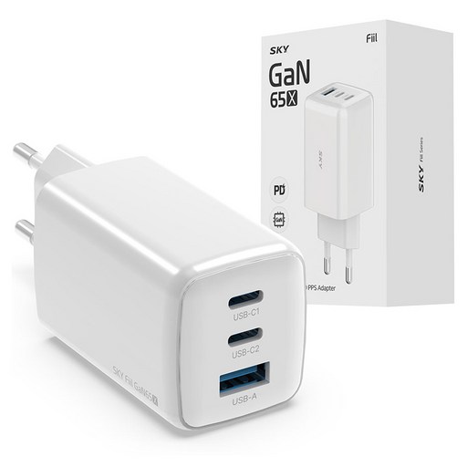 SKY 필 GaN 65X 65W 4세대 초미니 3포트 충전기로 스마트한 충전 경험을 만끽하세요