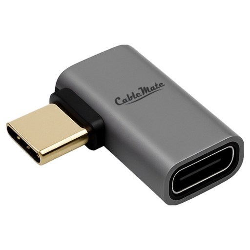 케이블메이트 USB4 C타입 240W 썬더볼트 호환 Gen3 MF 90도 측면 알루미늄 고속충전 연장 젠더