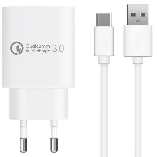 홈플래닛 퀄컴 공식인증 QC3.0 18W 고속충전기   C타입 충전케이블 1.2m 세트