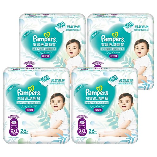 Pampers 幫寶適 原廠公司貨 清新幫拉拉褲/尿布 15kg以上, 2XL, 104片