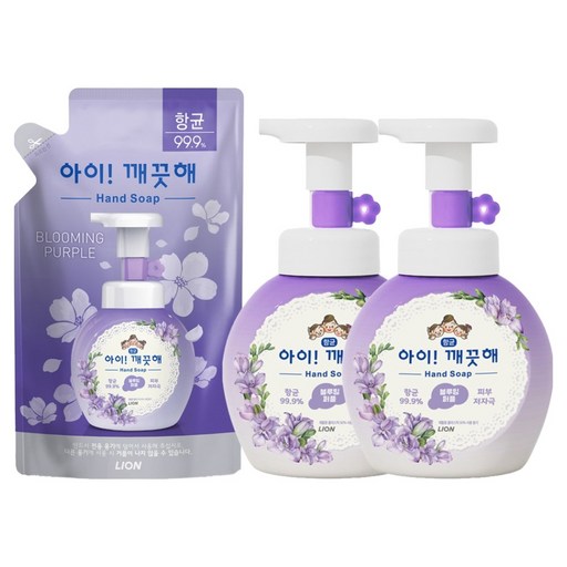 아이깨끗해 핸드워시 블루밍 퍼플 250ml 2p + 리필 200ml