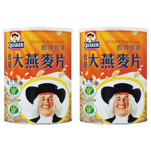 QUAKER 桂格 大燕麥片, 1.1kg, 2罐