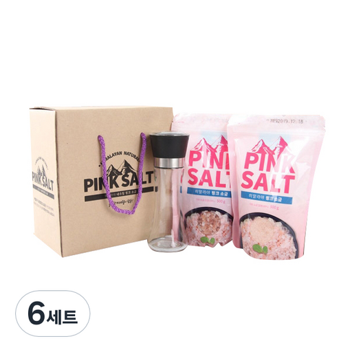 탑스코리아 히말라야 핑크솔트 굵은입자 500g + 얇은입자 500g + 플라스틱 그라인더 세트