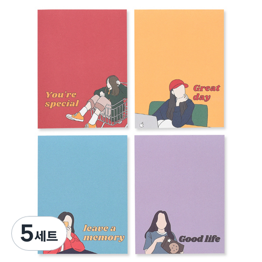 왈가닥스 뉴트로 A 메모지 4종 세트