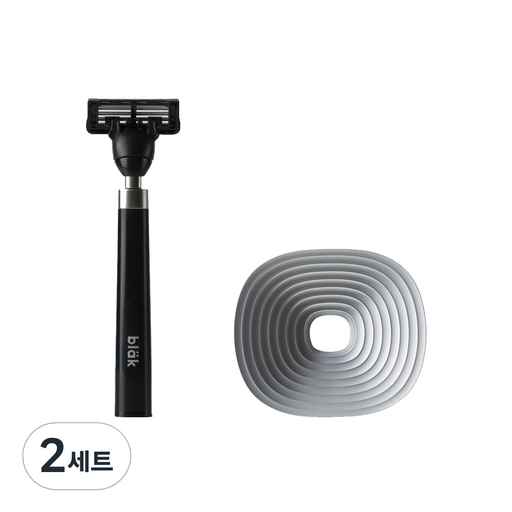 블락 면도기 + 스탠드 세트 블랙