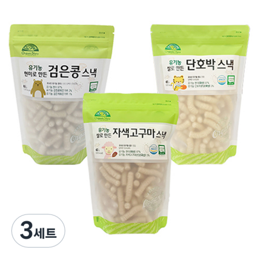 OrganicStory 유기농 현미로 만든 스낵 60g x 3종 세트
