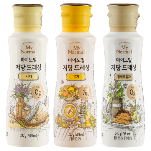 마이노멀 저당 드레싱 참깨흑임자 240g + 유자 280g + 시저 240g