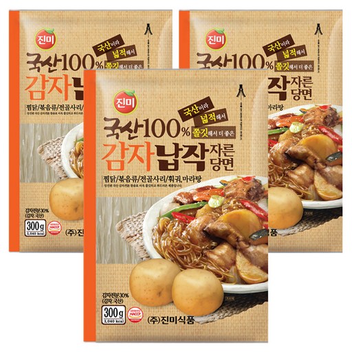 진미 국산감자 납작 자른당면