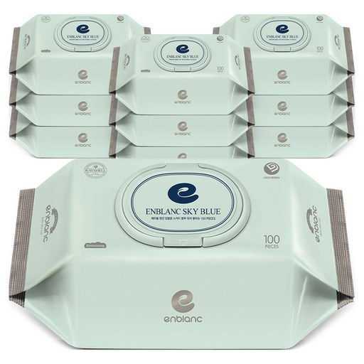 앙블랑 스카이 블루 유아물티슈 캡형 50gsm