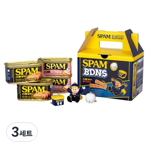 스팸 BDNS 클래식 200g x 2p + 닭가슴살 200g x 2p + 키링 세트