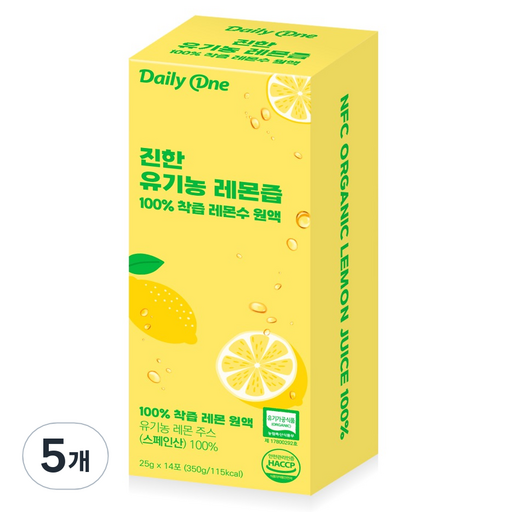 데일리원 진한 유기농 레몬즙 100% 착즙 레몬수 원액