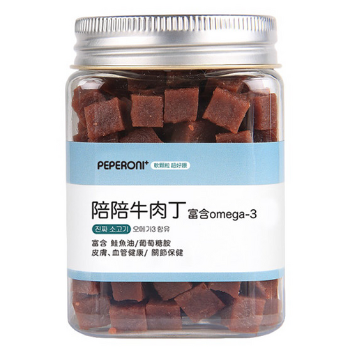 PEPE-RONI 陪陪肉肉 狗零食, 牛肉丁, 180g, 1罐