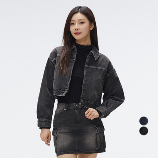 스파오 여성용 데님 크롭 집업 면 재킷 SPJEF23G02