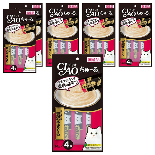 INABA CIAO 啾嚕肉泥, 6袋, 56g, 奢華鮪魚